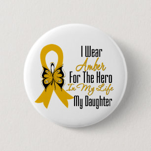 Appendix Cancer Ribbon Hero My Daughter 6 Cm Round Badge