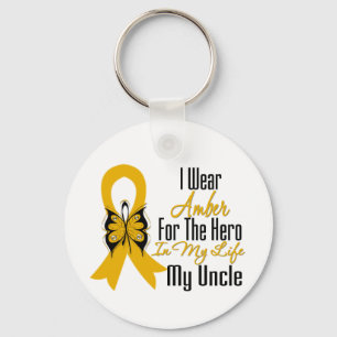 Appendix Cancer Ribbon Hero My Uncle Key Ring
