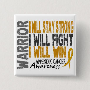 Appendix Cancer Warrior 15 Cm Square Badge
