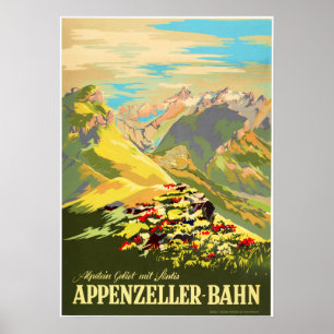 Appenzeller Bahn Swiss Appenzell Railways Travel Poster