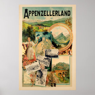 Appenzellerland, Switzerland, Travel Ski Poster