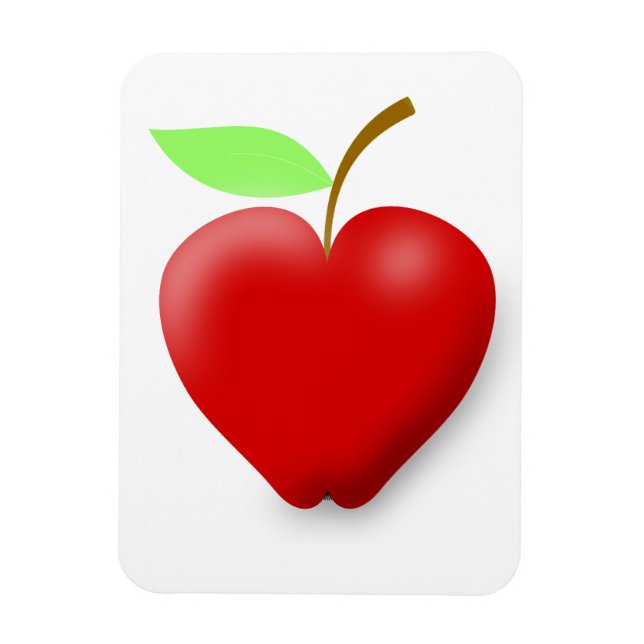 apple-148455 RED HEART SHAPED APPLE VECTOR FRUIT H Magnet (Vertical)