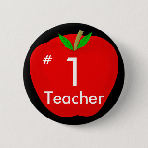 apple, #, 1, Teacher 6 Cm Round Badge