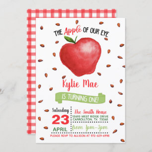 Apple 1st Birthday Invitation - Apple of Our Eye