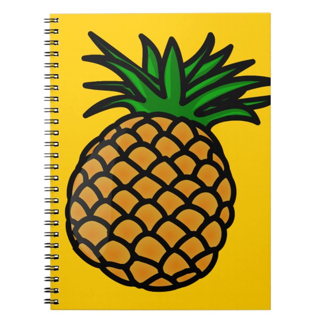 apple-25251 CARTOON PINEAPPLE YUMMY DELICIOUS FRUI Notebook (Front)