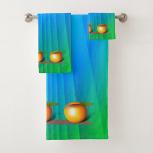 Apple 3-d bath towel set
