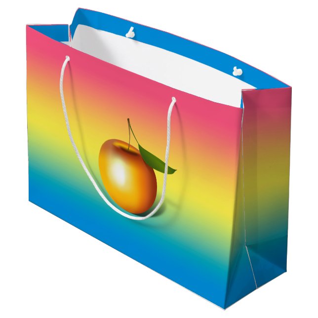 Apple 3-d large gift bag (Back Angled)