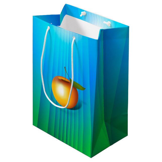 Apple 3-d medium gift bag (Front Angled)