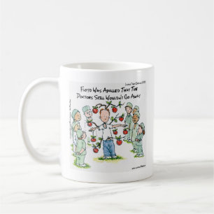 Apple A Day Funny Cartoon Rick London  Coffee Mug