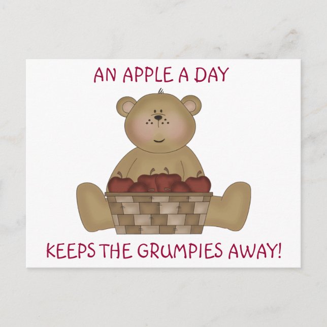 Apple a day keeps the grumpies away! postcard (Front)