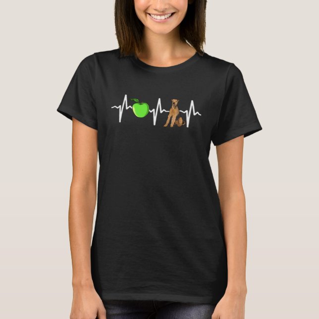 Apple Airedale Terrier Heartbeat Dog T-Shirt (Front)