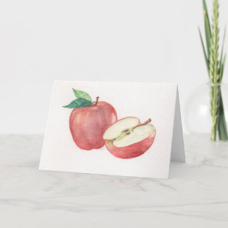Apple and a Half watercolor print greeting card