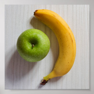 apple and banana poster