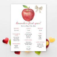 Apple and Bow First Birthday Milestone Birthday