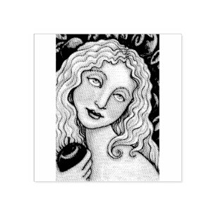 APPLE AND EVE FOLK ART, EDEN RUBBER STAMP *Custom