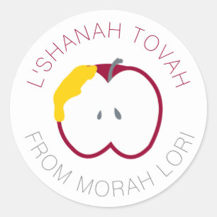 Apple and Honey Rosh Hashanah Custom Stickers