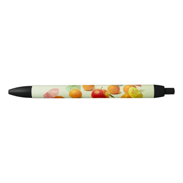 Apple and mandarins - Exotic Fruit Panorama Black Ink Pen (Front)