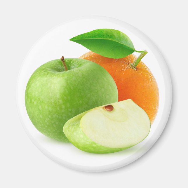 Apple and orange magnet (Front)
