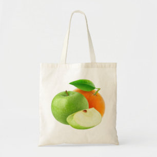 Apple and orange tote bag