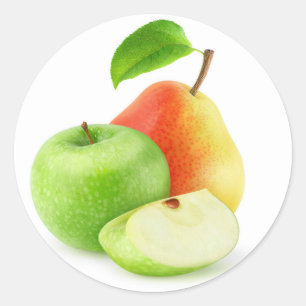 Apple and pear classic round sticker