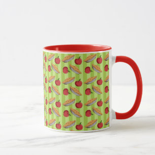 Apple and pie pattern mug