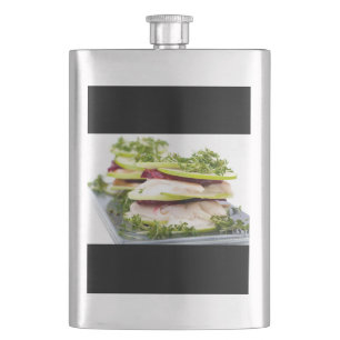 Apple and trout appetizer hip flask