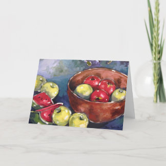 Apple and Watermelon Still Life Card