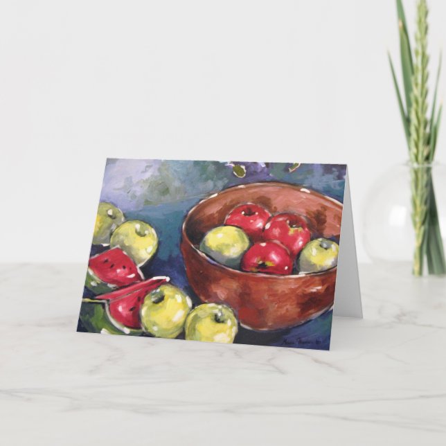 Apple and Watermelon Still Life Card (Front)
