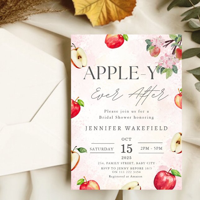 Apple Appley Ever After Bridal Shower Invitation (Apple Appley Ever After Bridal Shower Invitation)