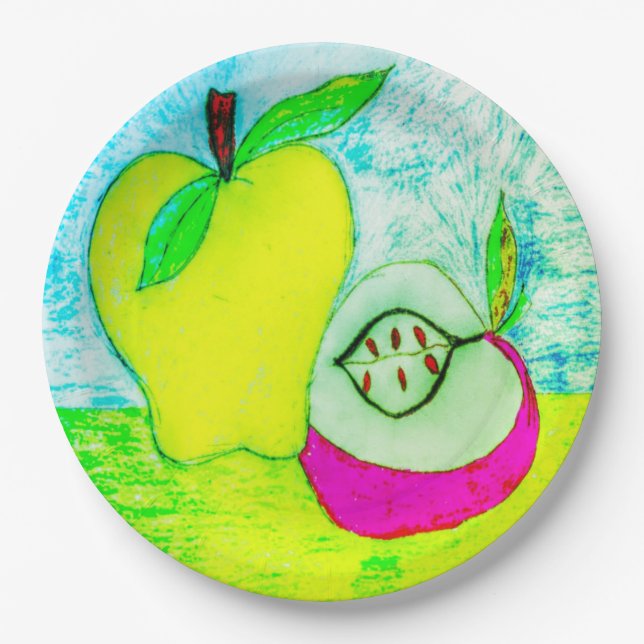 Apple Art Paper Plate (Front)