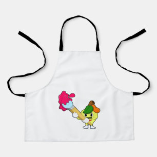 Apple as Painter with Paint brush Apron