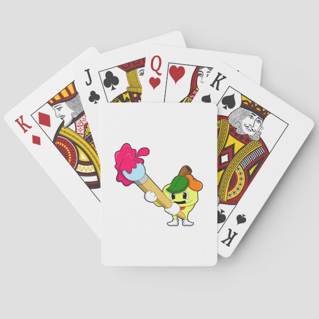 Apple as Painter with Paint brush Playing Cards (Back)