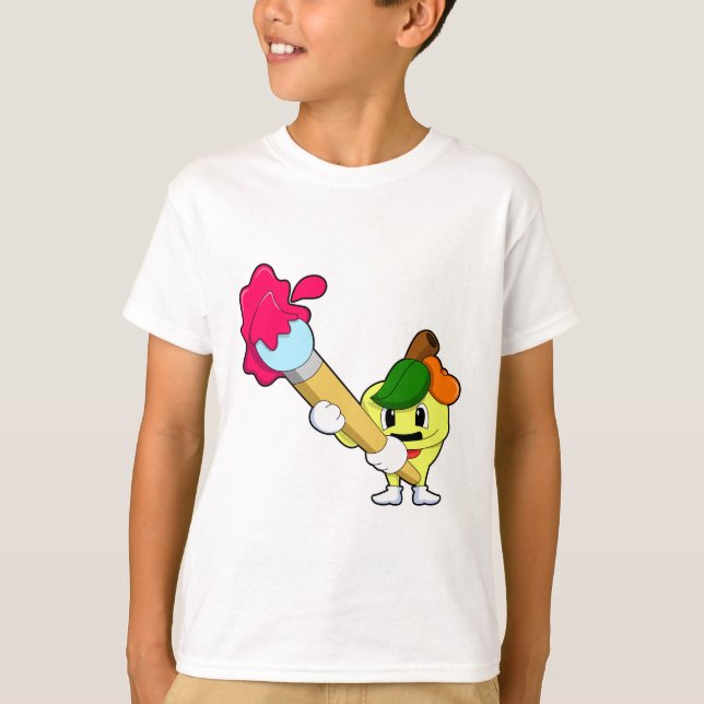 Apple as Painter with Paint brush T-Shirt (Front)