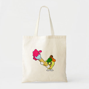 Apple as Painter with Paint brush Tote Bag