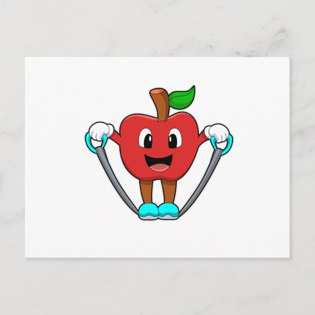 Apple at Fitness with Rope Postcard (Front)