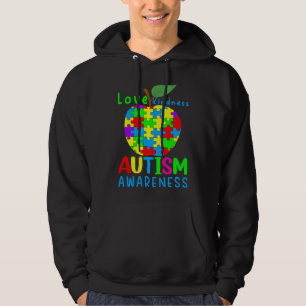 Apple Autism Puzzle Pieces Awareness Hoodie