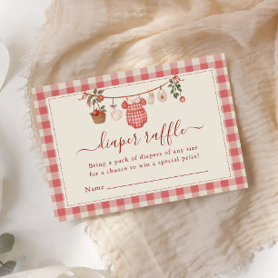 Apple Baby Clothesline Baby Shower Diaper Raffle Enclosure Card