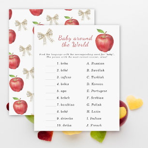 Apple baby shower - Baby around the world game