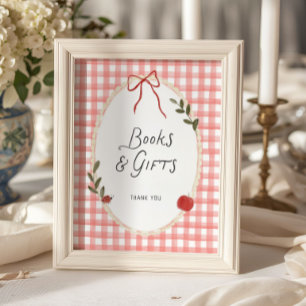 Apple Baby Shower Books and Gifts Poster