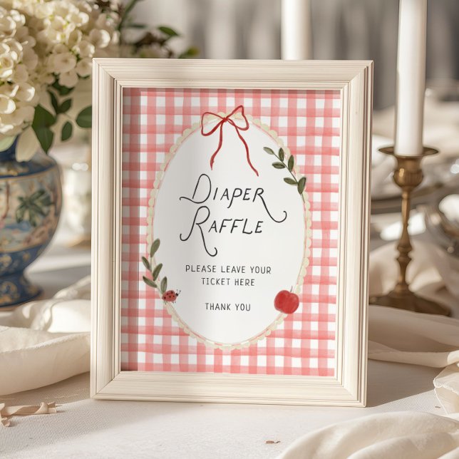 Apple Baby Shower Diaper Raffle Poster (Creator Uploaded)