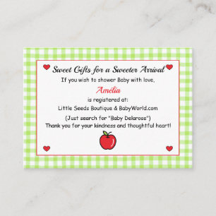 Apple Baby Shower Enclosure Card – Gift Registry 