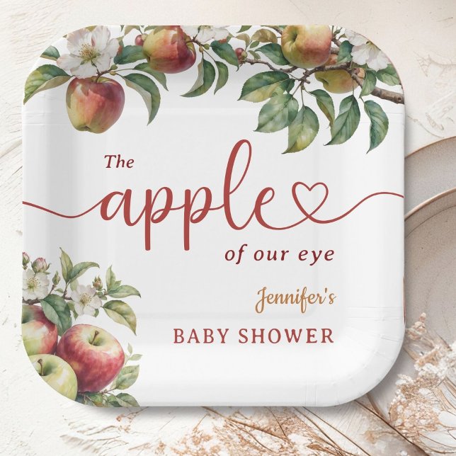 Apple Baby Shower Fall Gender Neutral  Paper Plate (Creator Uploaded)