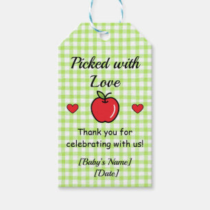 Apple Baby Shower Favour Bags Gift Tags