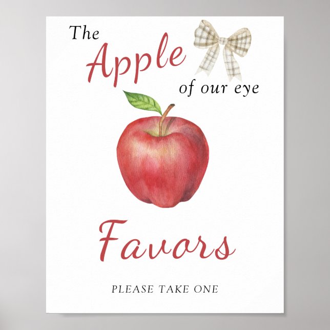 Apple baby shower - Favours Poster (Front)