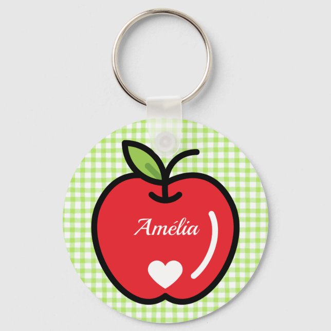 Apple Baby Shower Keychain – Sweet Little KeepsakE (Front)