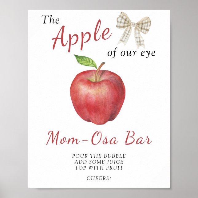 Apple baby shower - Mum-osa bar Poster (Front)