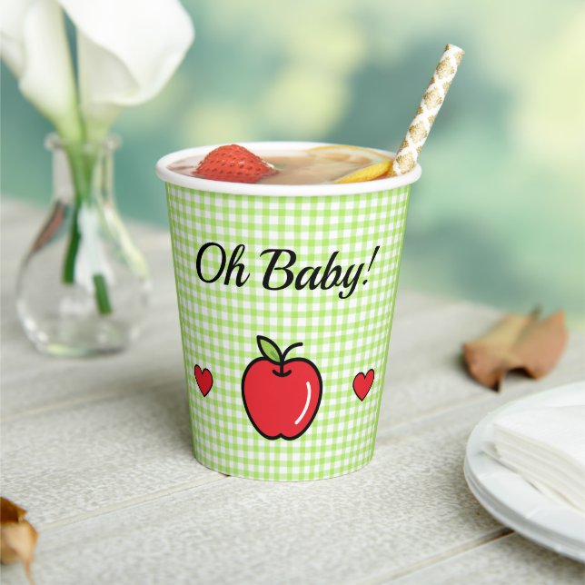 Apple Baby Shower Paper Cups – Sweet Sip  (Insitu)