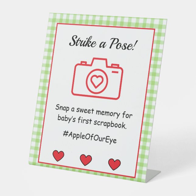 Apple Baby Shower Pedestal Sign (Front)