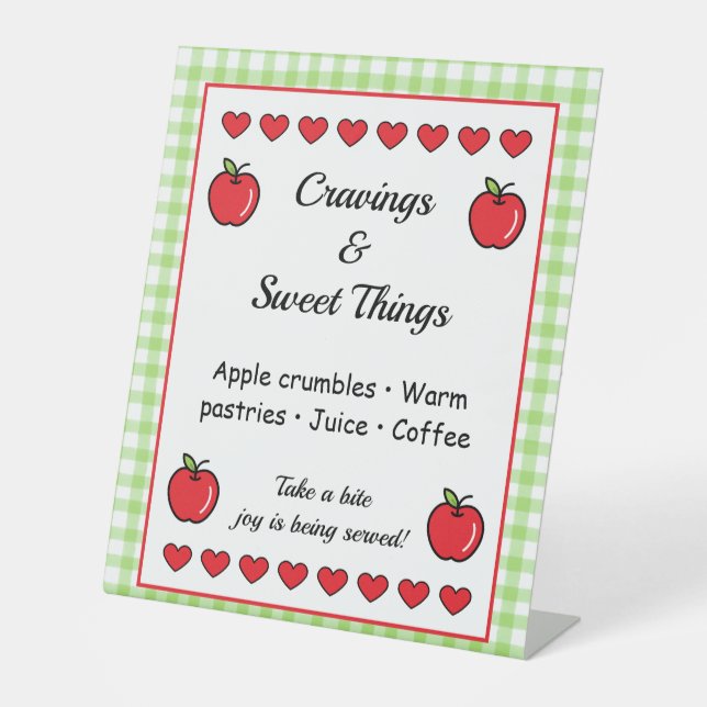 Apple Baby Shower Pedestal Sign (Front)