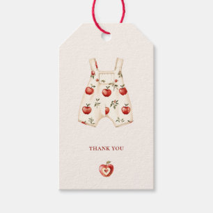 Apple Baby Shower Watercolor Romper Thank You Tags